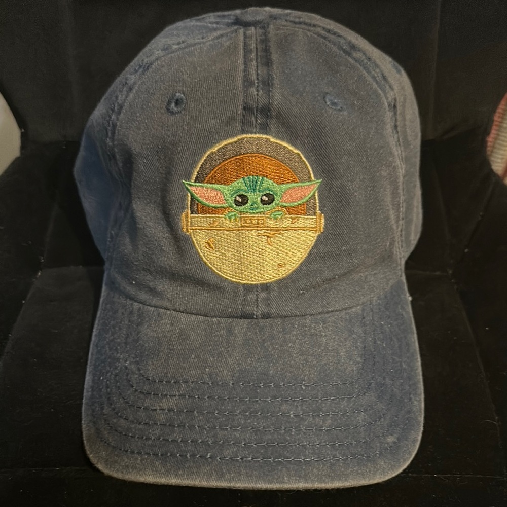 Denim Blue Cap with Baby Grogu Embroidery